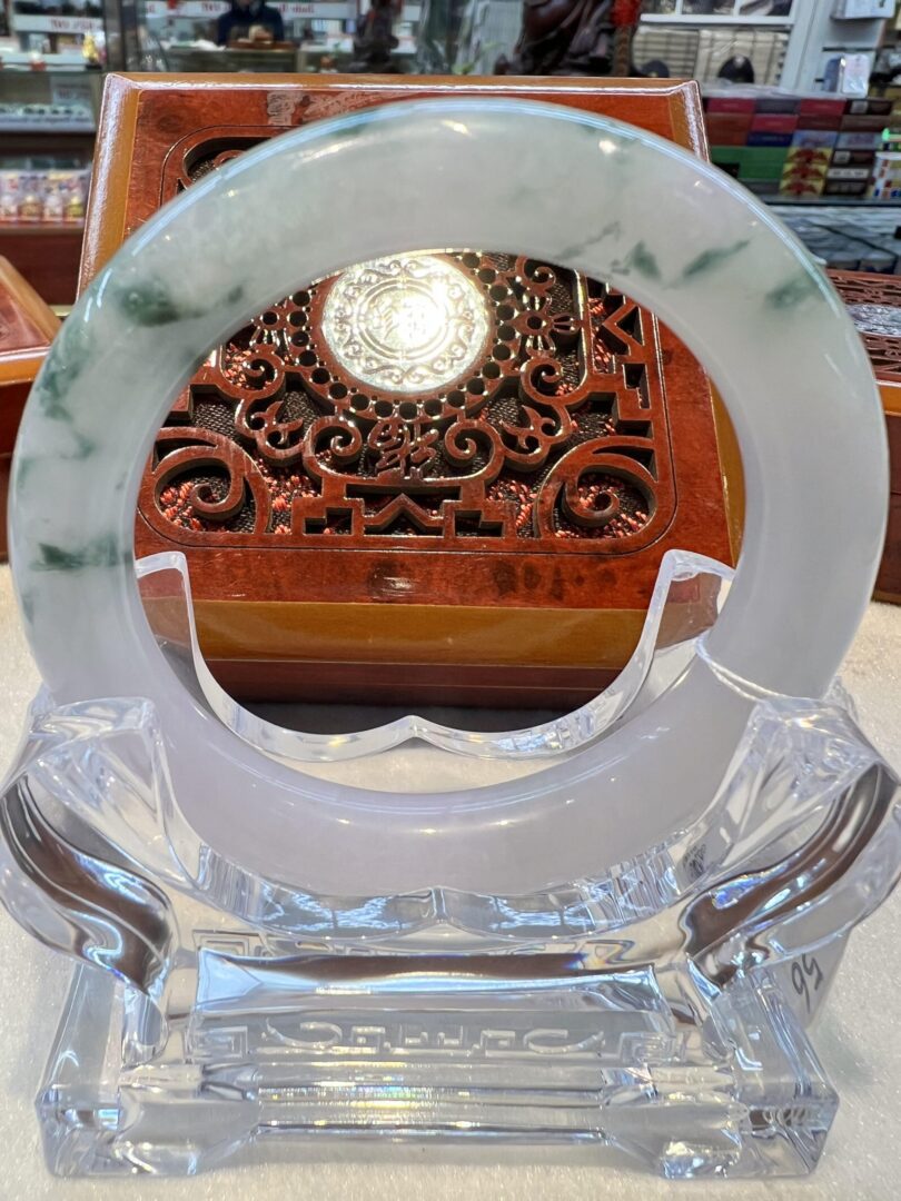 Real Jade Bangle #4898, Size: 56mm - Linda Boutique